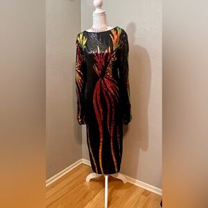 #304 Iridescent & Black “Sunset”Sequin Gown - 2X/18W - 20W